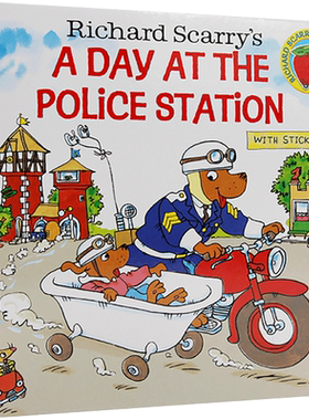 警察局的一天 Richard Scarry’s A Day at the Police Station 英文原版儿童绘本 原版 斯凯瑞金色童书 启蒙