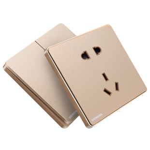 西门子开关插座面板睿致玫瑰金色睿智86型家用四开双五孔三孔16A