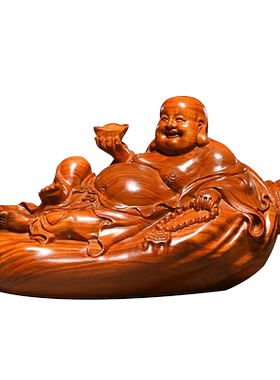 客厅供奉雕刻工艺品大肚弥勒佛