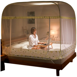 蚊帐2025新款蒙古包家用免安装1.5米1.8m床儿童防摔可挂吊扇风扇
