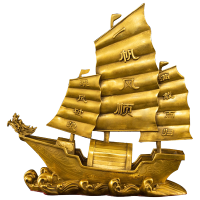 黄铜一帆风顺帆船摆件