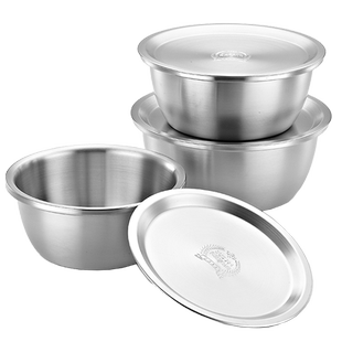 宇太 304不锈钢盆子加厚家用带盖厨房打蛋和面盆汤盆洗菜盆装油盆