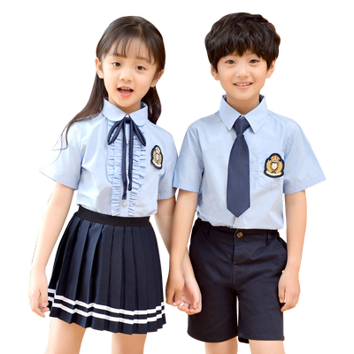 英伦风男女短袖衬衫中小学生校服