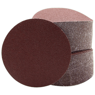 百马5寸植绒砂纸片/拉绒片魔术贴/气动打磨机背绒125mm圆盘砂纸片