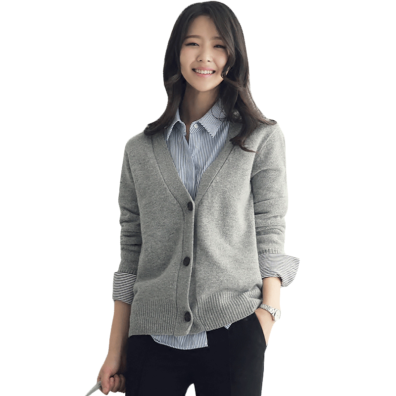 2025春季新款外搭开衫毛衣女韩版宽松长袖百搭短款春秋针织衫外套