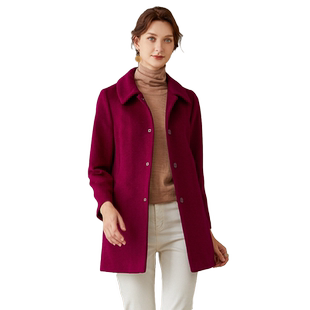 断码清仓乔妮塔品牌妈妈女装秋冬季中老年羊毛呢子大衣零羊绒外套