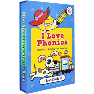 英文绘本I Love phonics L2字母学习自然拼读幼儿启蒙认知涂色学习字词卡闪卡0-5岁玩具亲子互动游戏flash cards flashcards