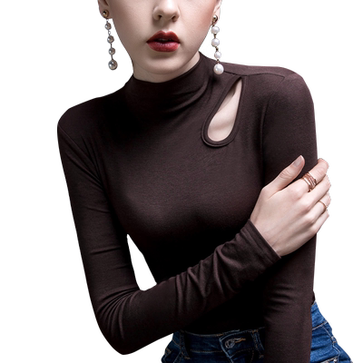 春秋新款半高领打底衫发热腈纶