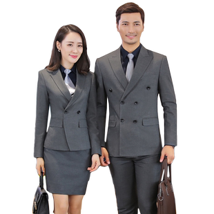时尚英伦风西装套装正装职业装男女同款售楼部经理工作服讲师西服