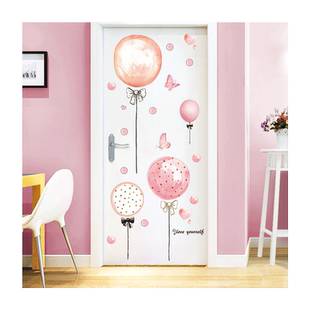 粉色少女心卧室床头装饰墙贴画温馨贴纸女孩房间布置门贴自粘墙纸