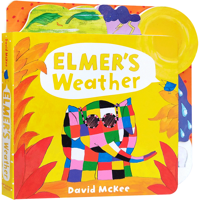Elmer's Weather埃尔默的天气进口英文原版绘本天气认知启蒙纸板书自然天文气象小百科3-6岁低幼儿童科普英语读物课外阅读正版