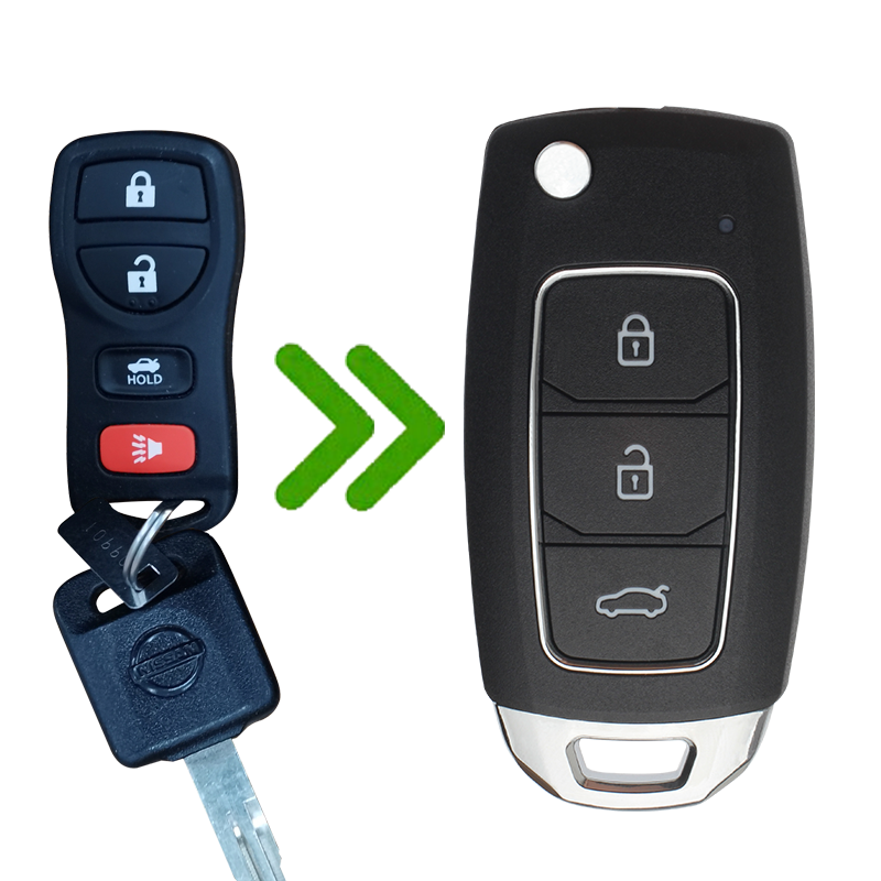 適用日產(chǎn)經(jīng)典軒逸驪威陽光頤騏達NV200啟辰r50汽車鑰匙改裝遙控器