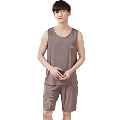 睡衣男士莫代尔夏季家居服套装