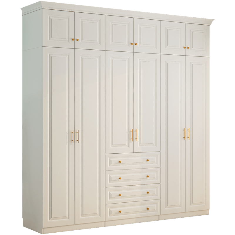 现代简约平开门衣柜家用卧室大衣柜组合带顶柜定制收纳柜8A-202