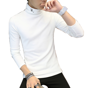2026男士秋装长袖t恤韩版潮流秋季衣服男秋衣冬天加绒高领打底衫