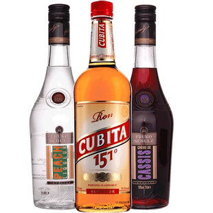 今夜不回家鸡尾酒套装洋酒古贝塔151朗姆黑加仑桃子配制酒基酒