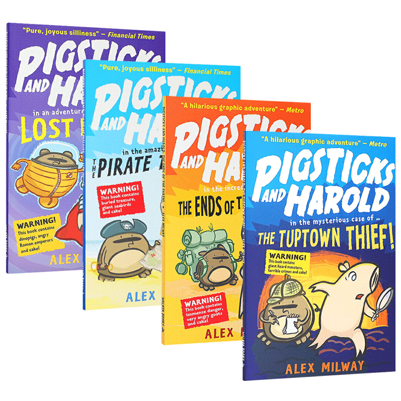 英文原版小猪呼噜噜冒险系列4册