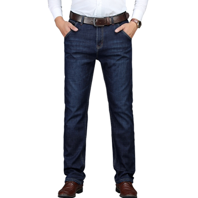 加绒加厚中年冬季男款弹力牛仔裤