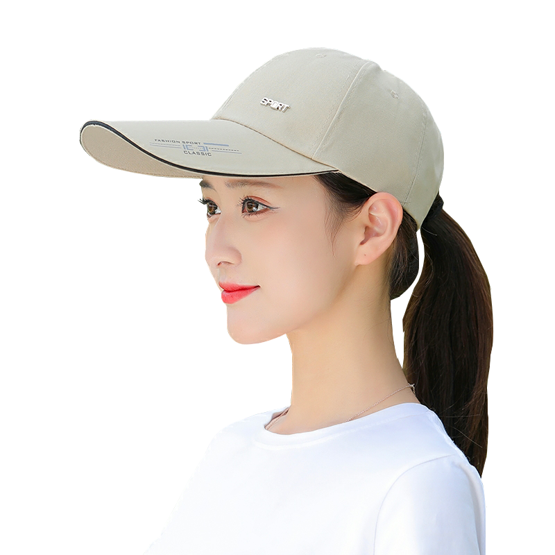 帽子女夏遮陽鴨舌帽時尚百搭潮薄款長帽檐棒球帽太陽帽女防曬遮臉