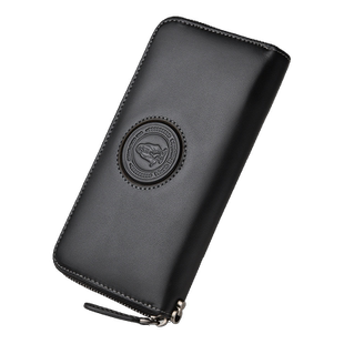 暇步士男士长款钱包真皮手包软头层牛皮手拿包名牌皮夹