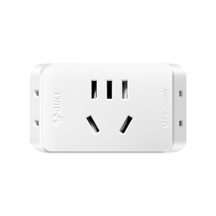 公牛两脚插座转换器二脚一转三插2孔迷你扩展插排无线转接插头