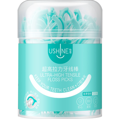 高拉力圆线筒装牙线家庭装