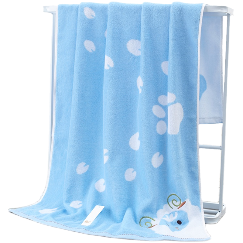 浴巾儿童纯棉吸水家用不易掉毛可爱卡通全棉成人速干大童毛巾秋冬