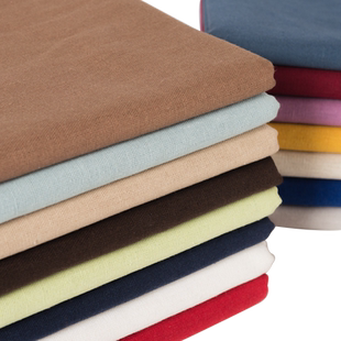 纯色棉麻布料刺绣手工diy夏季薄苎麻亚麻汉服装面料布头清仓处理