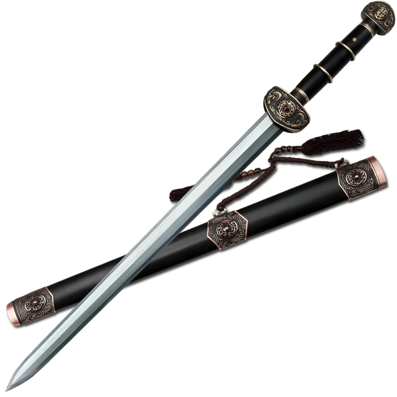龙泉神龙宝剑花纹钢汉剑霸王剑纯手工刀剑 硬剑重剑 冷兵器未开刃