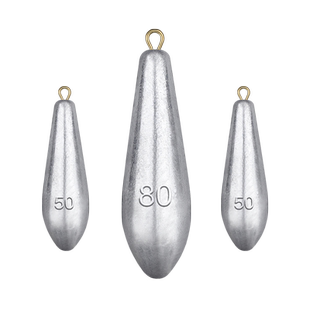 远投柳叶型水滴型铅坠串钩铅坠吊坠带环海竿抛竿铅坨钓鱼渔具用品