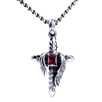 法国idee翅膀银色吊坠项链