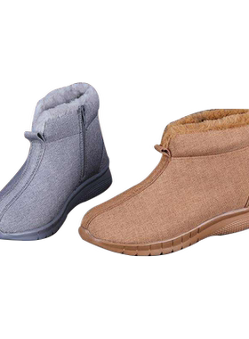 尚远保暖加绒短靴居士中国风僧鞋