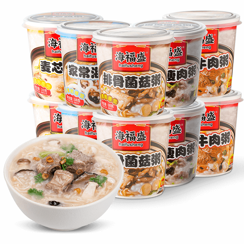 海福盛速食粥组合整箱装即食夜宵早饭早餐粥方便营养速食八宝粥