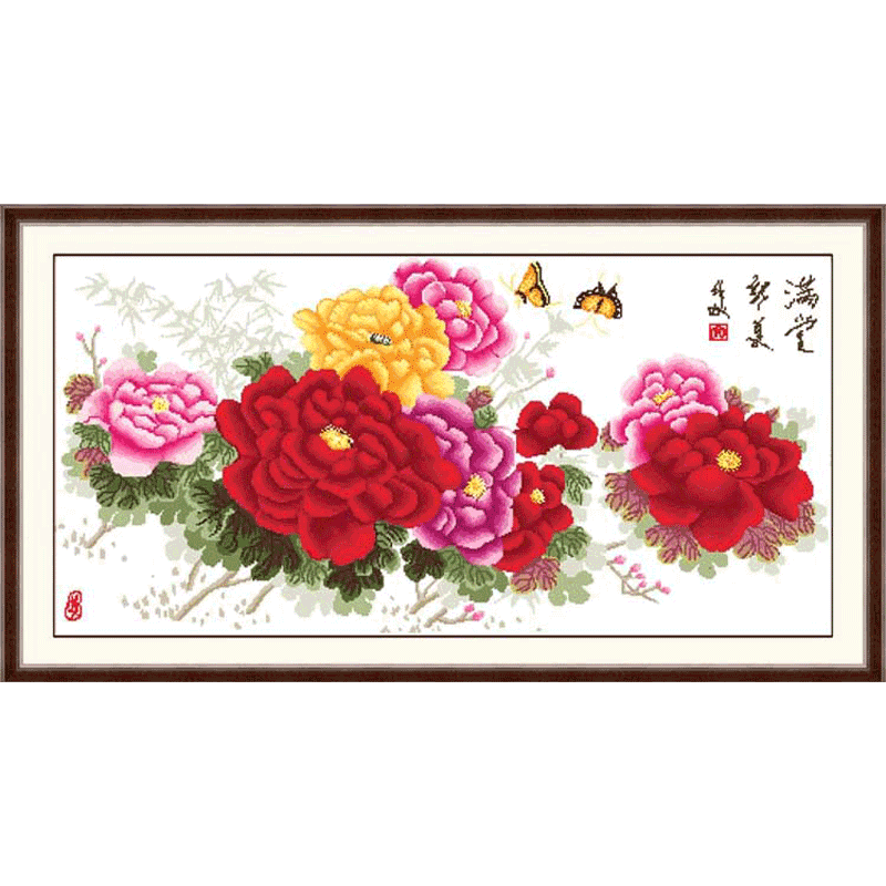 花开富贵十字绣2021送手工绣大幅