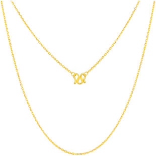 老庙黄金足金项链O字链素链女百搭锁骨链黄金计价女官方正品送礼