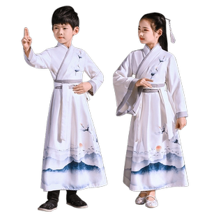 儿童古装汉服国中小学演出服学生男女书童冬季中国风合唱表演服装