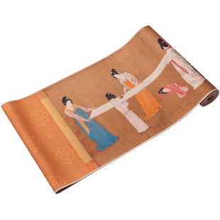 禅意桌旗仕女图防水茶桌茶席名画茶旗新中式千里江山捣练图夜宴图