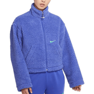 Nike/耐克官方正品女子羊羔绒保暖短款休闲运动夹克外套 CU6640
