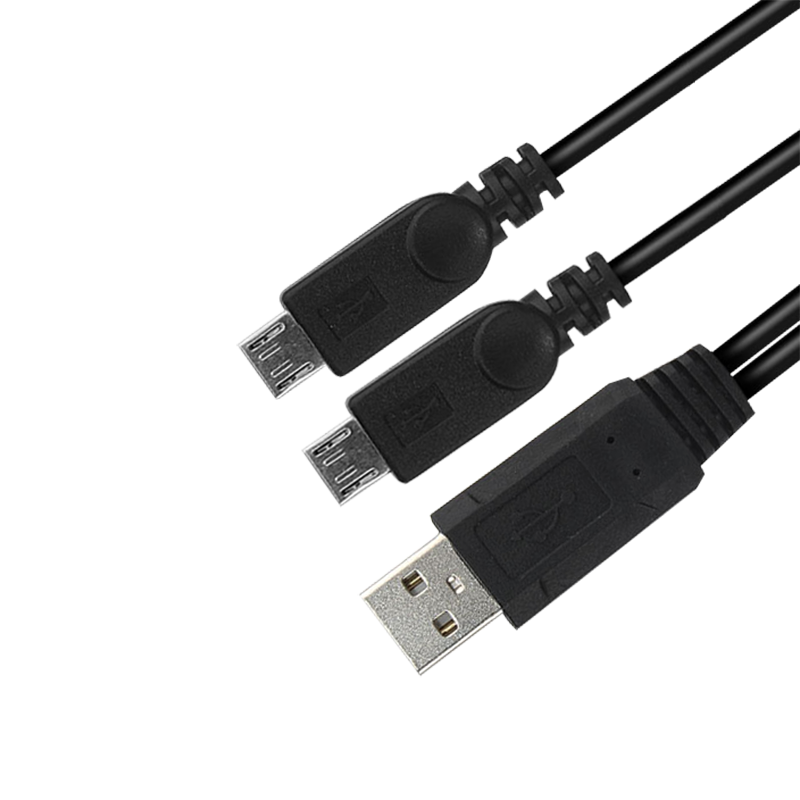 域能安卓数据线转2个microUSB分