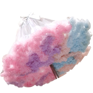 彩虹裙撑日常无骨软纱棉花糖lolita云朵撑45CM暴力洛丽塔儿童