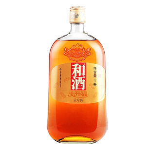 上海老酒和酒大开福五年陈酿1L*6瓶半干型大米黄酒