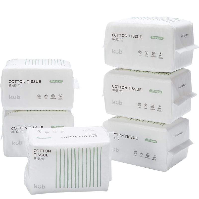KUB可优比婴儿棉柔绵柔巾纸巾手口宝宝干湿两用新生儿加厚洗脸巾