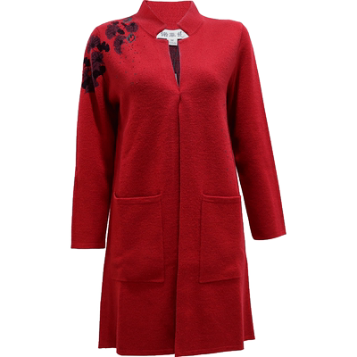 诺菲妮冬装新款羊毛昵针织开衫