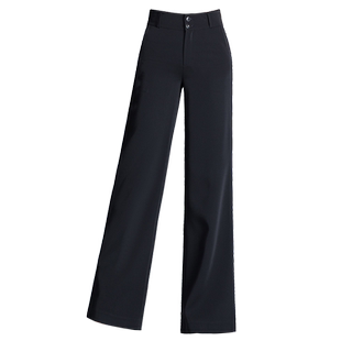 千分之一秋冬新款高腰阔腿裤女裤长裤墨绿色显瘦休闲阔腿西装裤