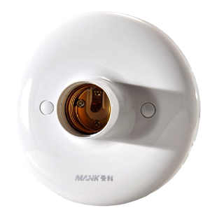 曼科E27圆形/方形普通螺口灯头底座家用螺口灯座安全罗口电灯灯座