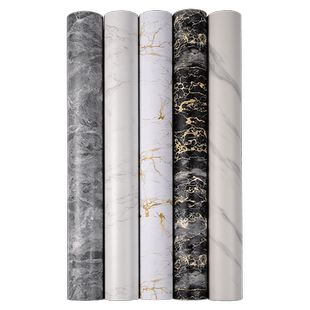 爵士白厨房大理石纹贴纸加厚防水台面家具翻新灶台自粘墙纸背景墙