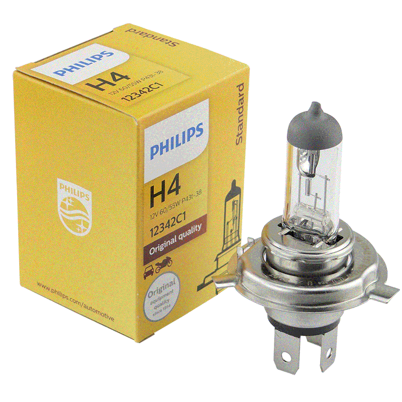 科鲁兹赛欧乐风乐骋飞度锋范思迪前大灯远光/近光灯泡飞利浦H4