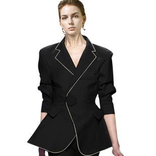 欧美时尚潮流行小西装外套女2026新款春秋酷帅气质收腰职业装西服