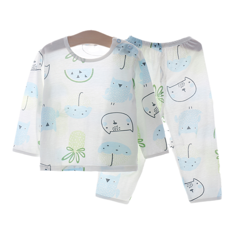 寶寶睡衣夏季薄款男童內(nèi)衣套裝分體嬰兒竹纖維空調(diào)服兒童秋衣秋褲