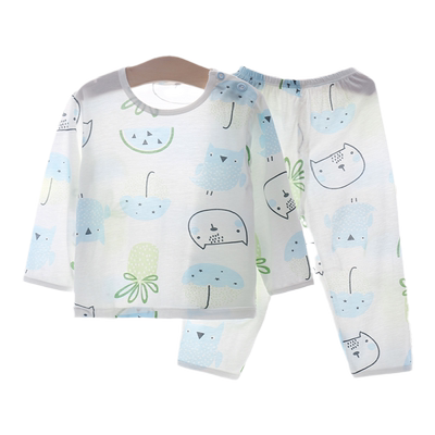 宝宝睡衣夏季薄款男童竹纤维婴儿